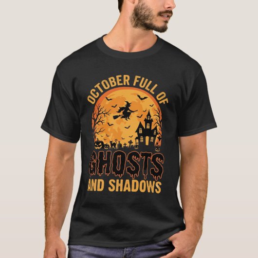 ゴーストとシャドウズ ハロウィン ムーンデザイン Tシャツ (正面)