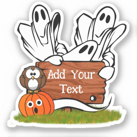 ゴーストと友達のハロウィン シール (正面)