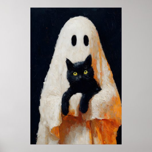 ゴーストと黒猫のビンテージポスター ゴシック ポスター (正面)