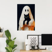 ゴーストと黒猫のビンテージポスター ゴシック ポスター (ホームオフィス)
