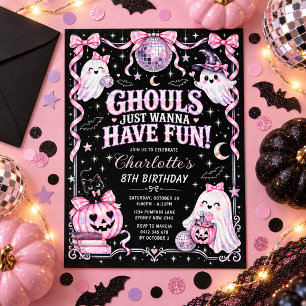ゴーストも楽しみたいハロウィン 誕生日おめでとう ガールズ 招待状