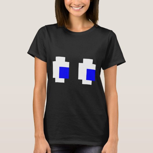 ゴーストアイ ピクセル アーケード ゲーム 8ビット マッチング Tシャツ (正面)