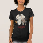 ゴーストウィッチのほうきライド - ハロウィン Tシャツ (正面)