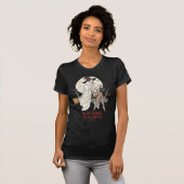 ゴーストウィッチのほうきライド - ハロウィン Tシャツ (正面フル)