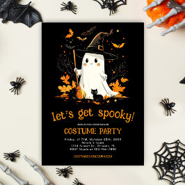 ゴーストウィッチの不気味な10月ハロウィンパーティー 招待状