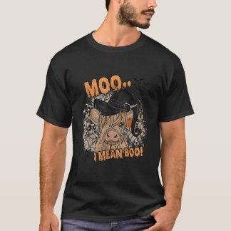 ゴーストカウのモォ 私はブー パンプキンムーン ハロウィン Tシャツ