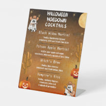 ゴーストカウボーイ ハロウィーン フラッシュダンス カクテルメニュースタンド看板