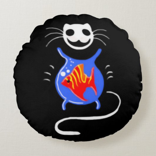 ゴーストキティキャットラウンドクッション ラウンドクッション (正面)