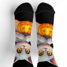 ゴーストキャットのハロウィンソックス - 魔法のような心地よい贈り物