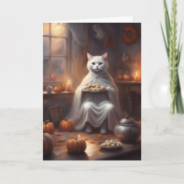 ゴーストキャットのハロウィンパーティグリーティングカード カード