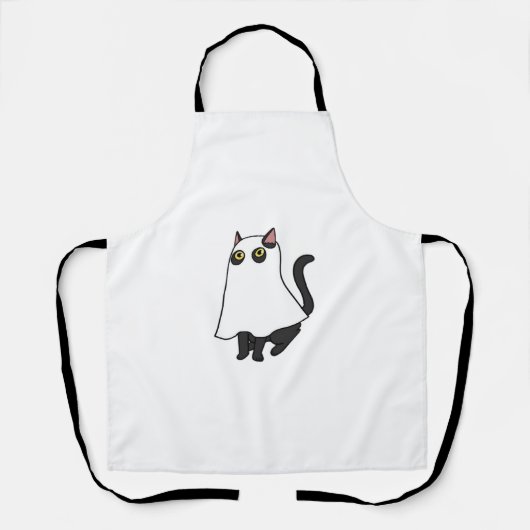 ゴーストキャットクラシックTシャツ_2 エプロン (正面)