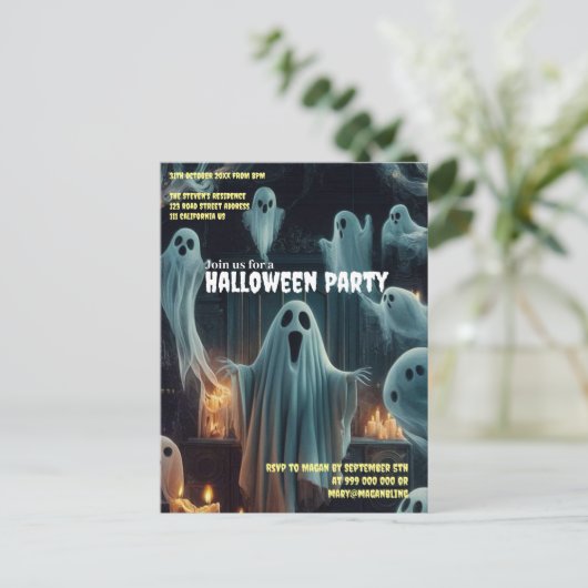 ゴーストギャザリングハロウィン不気味幽霊のよく出るハウス ポストカード (スタンド正面)