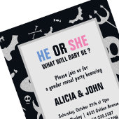 ゴーストグリッター 彼 または 彼女 ハロウィン 性別発表 招待状