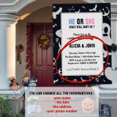 ゴーストグリッター 彼 または 彼女 ハロウィン 性別発表 招待状