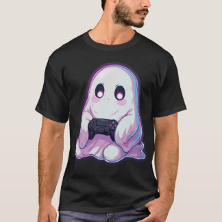 ゴーストゲーマー – かわいいミニマルゲーミングデザインTシャツ Tシャツ