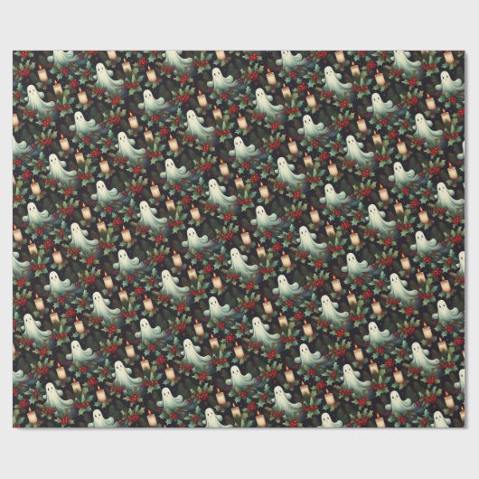 ゴーストゴシッククリスマスギフトラップ紙転がゴシック ラッピングペーパー (フラット)