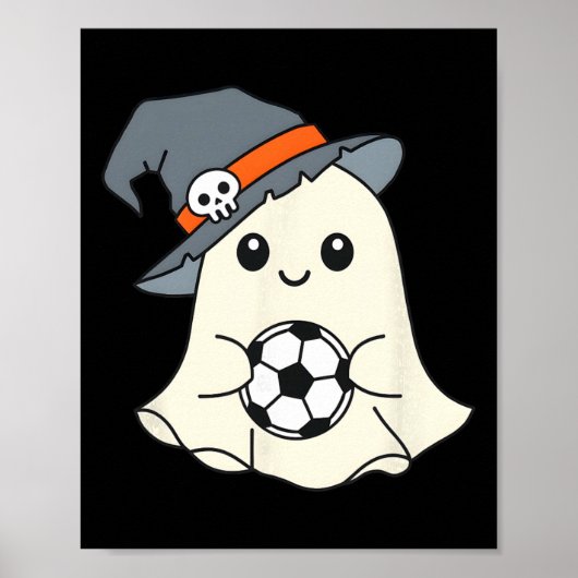ゴーストサッカー ゴール ゴースト ハロウィン 幽霊 サッカー ポスター (正面)