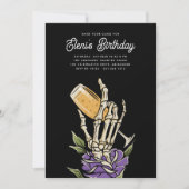 ゴーストシャンパンハロウィーン誕生日パーティー 招待状 (正面)