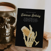 ゴーストシャンパンハロウィーン誕生日パーティー 箔招待状