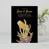 ゴーストシャンパーニュ「Boos & Booze」ハローウィンパーティ 箔招待状 (立ち正面)