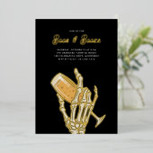 ゴーストシャンパーニュ「Boos & Booze」ハローウィンパーティ 箔招待状 (立ち正面)