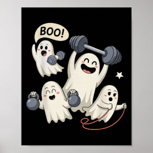 ゴーストジム ハロウィン エクササイズ フィットネス ウエイトリフティング ポスター