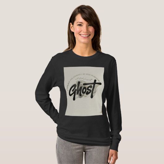 ゴーストタイポグラフィーロングスリーブTシャツ Tシャツ (正面フル)