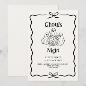 ゴーストナイトの落書きハロウィンパーティー招待状 招待状 (正面/裏面)