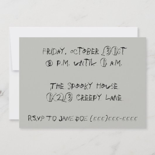 ゴーストハウスグ幽霊のよく出るランジーモノワ不気味ーク 招待状 (裏面)