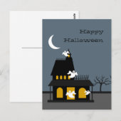 ゴーストハウス幽霊のよく出るハロウィーンハガキ ポストカード (正面/裏面)