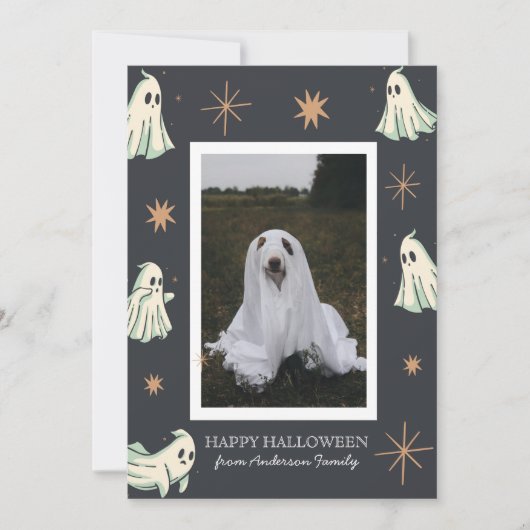 ゴーストハロウィンスプークタキュラー家族写真 シーズンカード (正面)
