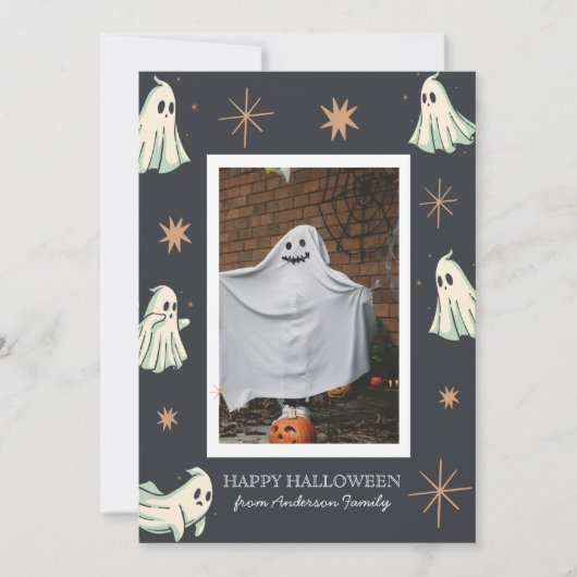 ゴーストハロウィンスプークタキュラー家族写真 シーズンカード (正面)
