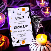 ゴーストハロウィンベイビーガールシャワーの招待状 招待状