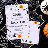 ゴーストハロウィンベイビーガールシャワーの招待状 招待状