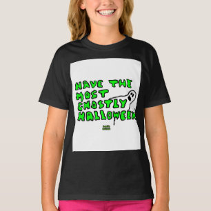 ゴーストハロウィーンガールズブラックベーシックTシャツ Tシャツ