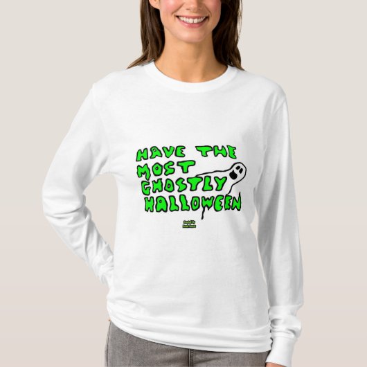 ゴーストハロウィーン女子長袖シャツ Tシャツ (正面)