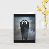 ゴーストハートハンド怖い顔ホラー ポスター ハロウィン カード (黄色い花)