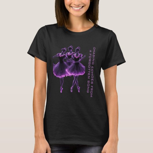 ゴーストバレリーナが追う忘れられたメロディーの残響Tシャツ Tシャツ (正面)