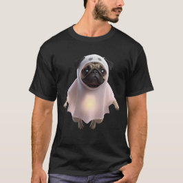 ゴーストパグ3D飛び出しハロウィンTシャツ Tシャツ