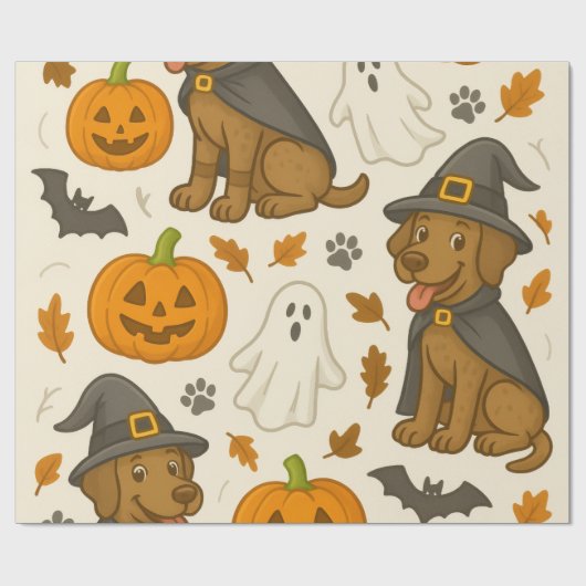 ゴーストパピーハロウィン ラッピングペーパー (フラット)