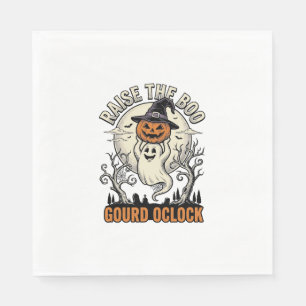 ゴーストパンプキンシャツビンテージハロウィン彫刻Tシャツ スタンダードランチョンナプキン