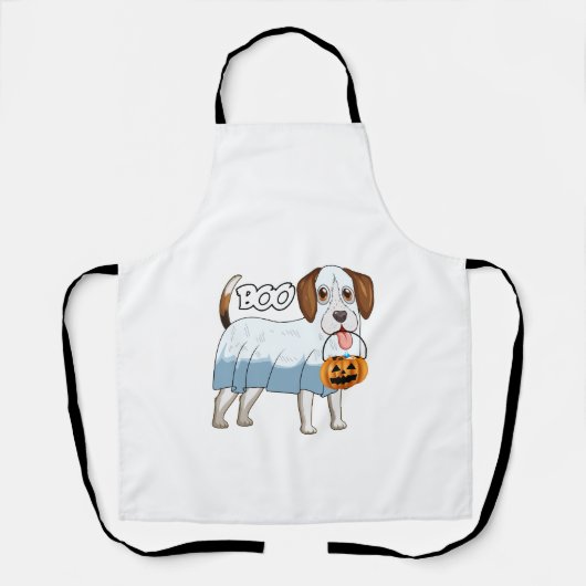 ゴーストビーグルハロウィンの犬 エプロン (正面)