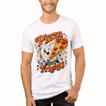 ゴーストピザハロウィンTシャツ カップルパーティー