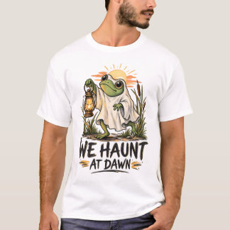 ゴーストフロッグTシャツ ハロウィンフロッグTシャツ お化けが出るよ Tシャツ