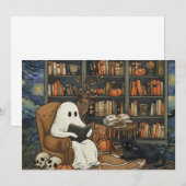 ゴーストブックリーダー 読書 本好き文学ファン 招待状 (正面/裏面)