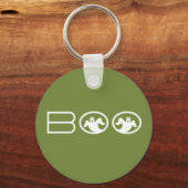 ゴーストブハロウィンキーチェーン，緑と白 キーホルダー (正面)