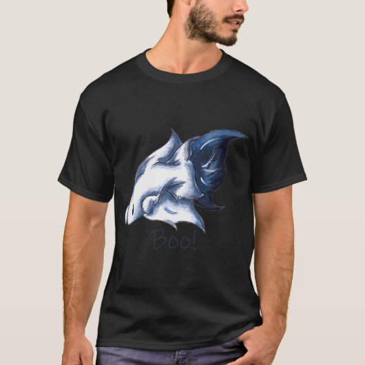 ゴーストブルー(テキスト入り) Tシャツ (正面)