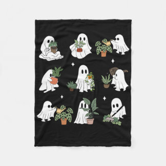 ゴーストプラントレディ レトロハロウィン おばけの植物 スプーキーなママ フリースブランケット