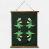 ゴーストホワイトワイルドフラワー鏡抽象芸術 吊り下げ型タペストリー (正面)