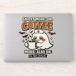 ゴーストモードオン コーヒーモードもオン ハロウィンナース シール